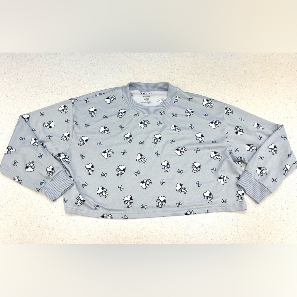 AE Snoopy Bow Plush PJ Longsleeve Top - Picture 5 of 7